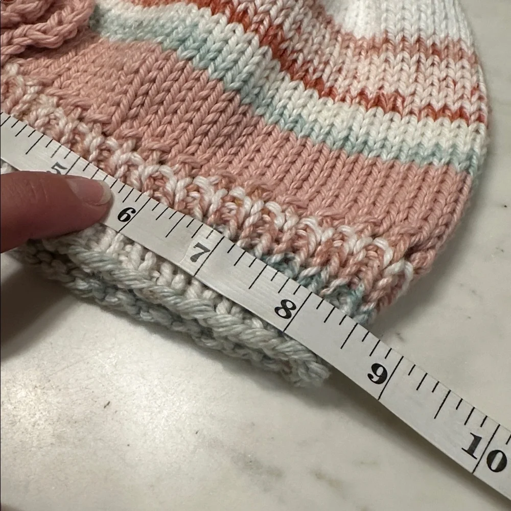 Charming Pink and White Kids Beanie with Flower Accent